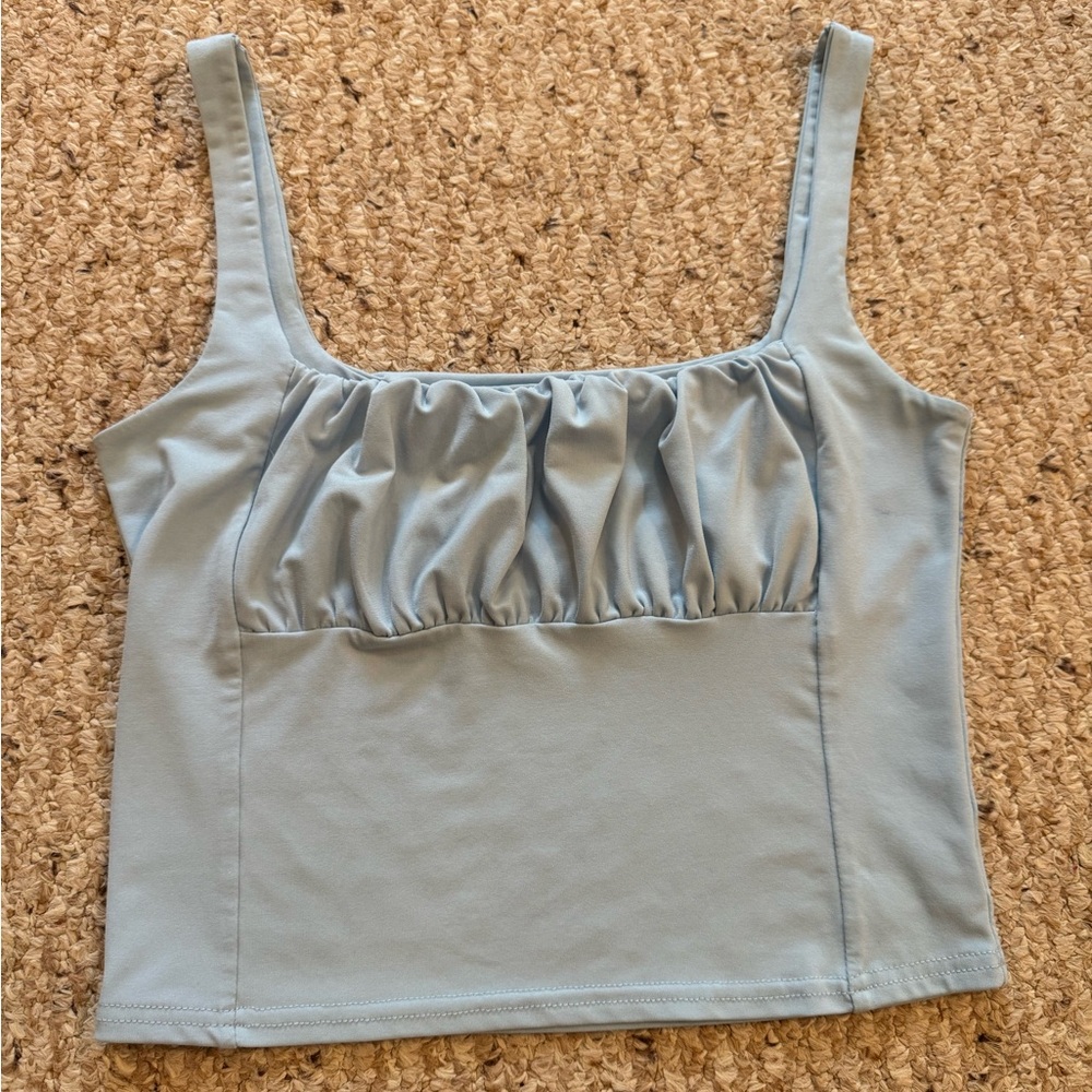 *3 for $9* Blue Milkmaid Tank Top